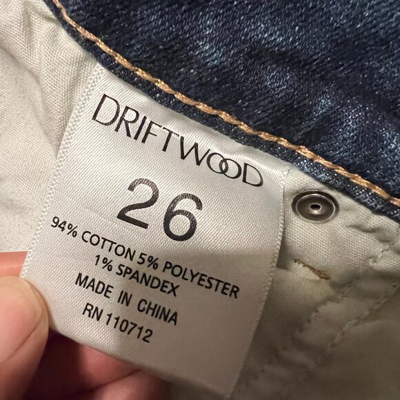 DRIFTWOOD Jeans Womens 26 Distressed Stretch Audrey Embroidered Boho Cottagecore - Picture 6 of 10